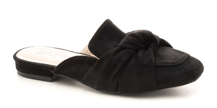 Black Suede Knotted Slip On