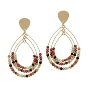 Multi Wood Teardrop Earrings