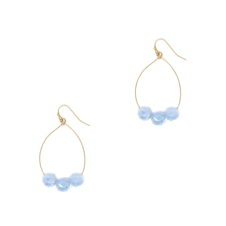Light Blue Crystal Teardrop Earrings