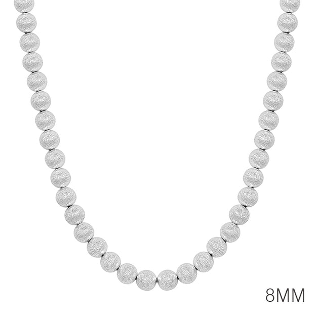 Silver Textured Necklace Set