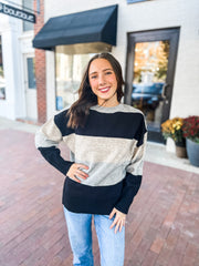 Neutral Color Block Sweater