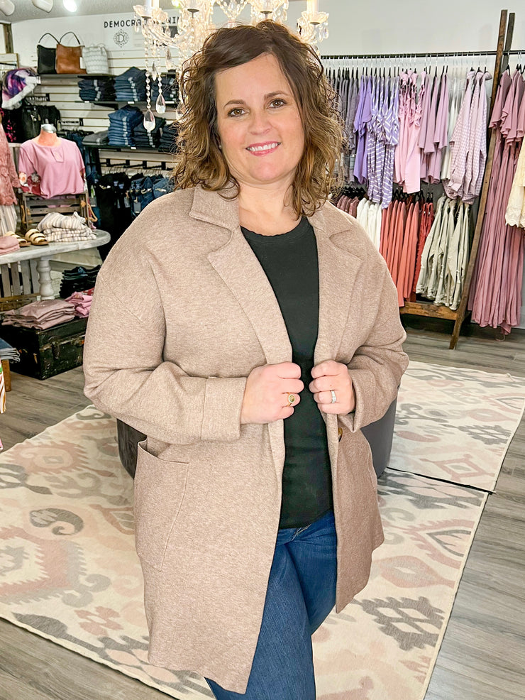 Mauve Knit Coatigan