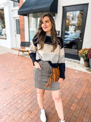 Neutral Color Block Sweater