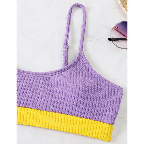 Purple & Yellow Bikini Swimsuit