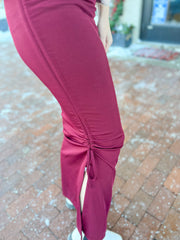 Burgundy Side Tie Skirt