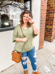 Matcha Ribbed Kimono Sweater
