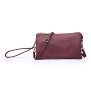 Tri-Zip Crossbody/Wristlet-Purse-Jen & Co.-Maroon-9Lilas