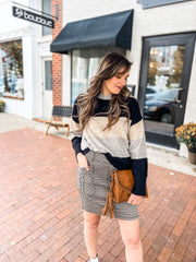 Neutral Color Block Sweater