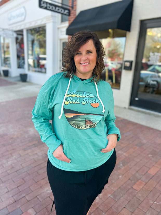 Hooded Sunset Dock Red Rock Pullover