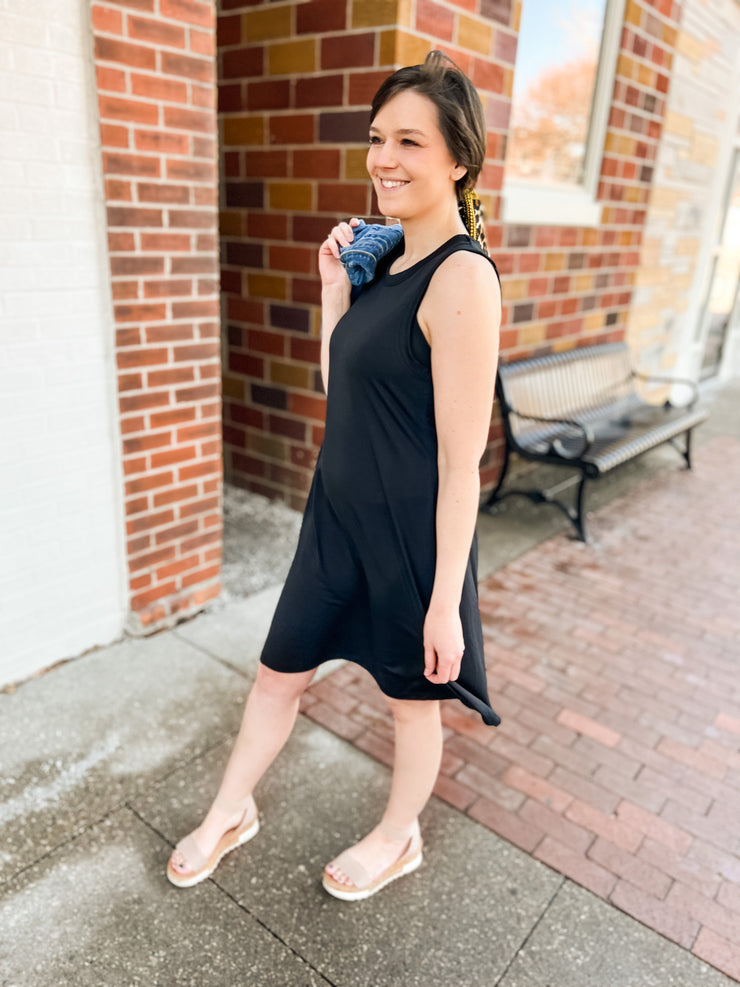 Black Knit Tank Dress