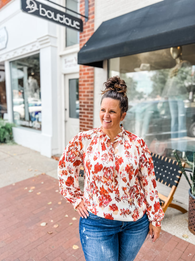 Abstract Floral Blouse