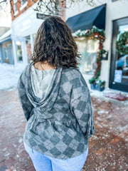 Argyle Babydoll Hooded Pullover