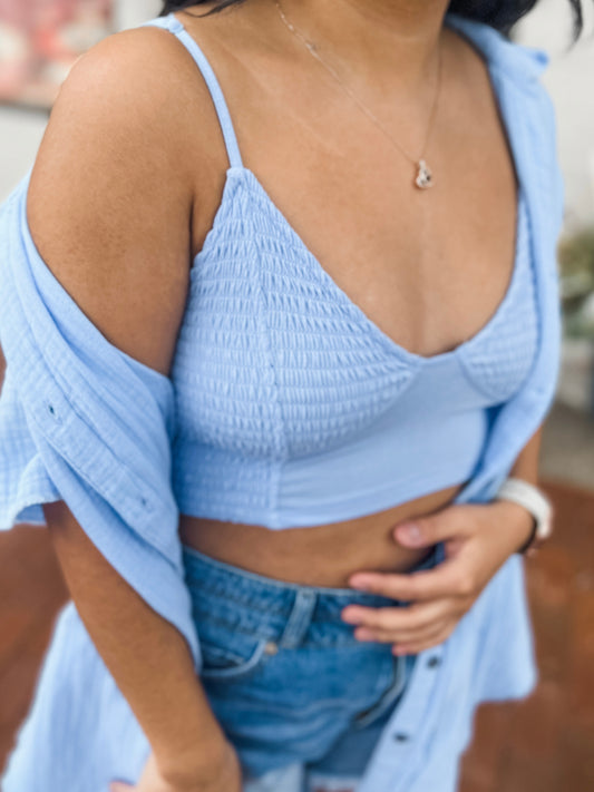 Smocked Triangle Bralette