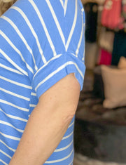 Sky Blue Stripe Top