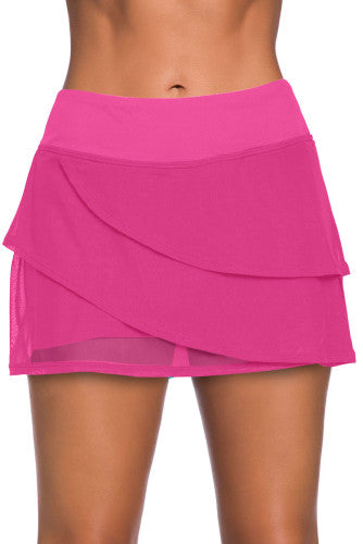Pink Tiered Swim Skirt