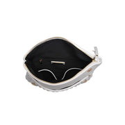 White Quilted Fold Over Handbag