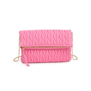 Bubble Gum Pink Quilted Fold Over Handbag