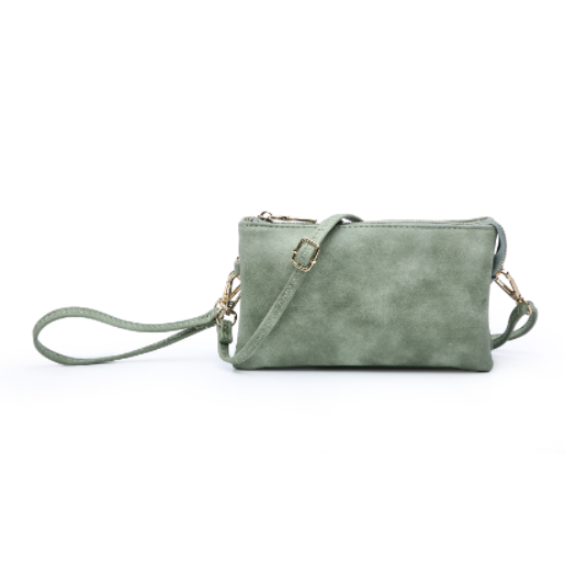 Jade Tri-Zip Crossbody/Wristlet