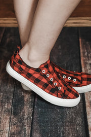 Red Plaid Canvas Sneaker
