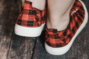 Red Plaid Canvas Sneaker